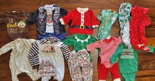 Lot Of 0 - 3 And 3 - 6 Month Boys Sleepers And Outfits. 13 Pieces