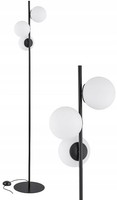 Stehlampe Schlafzimmer 3-Flammig Glas Schwarz E27 160 Cm Stehleuchte Wohnzimmer