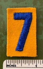 Vintage TROOP 7 Cub Scout Blue  Gold Felt Unit Number PATCH BSA Scouting Badge