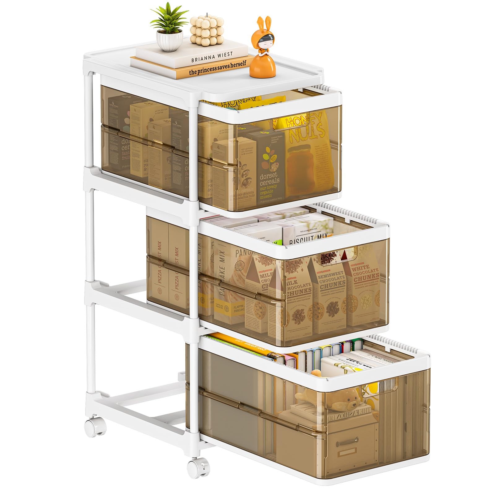 3 Drawer Storage Organzier - Plastic Drawer Stroage, Stackable Storage Drawer...