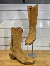 Vintage Wolverine Pigskin Suede Western Boots Men s 7D Tan Vibram Lug Sole USA