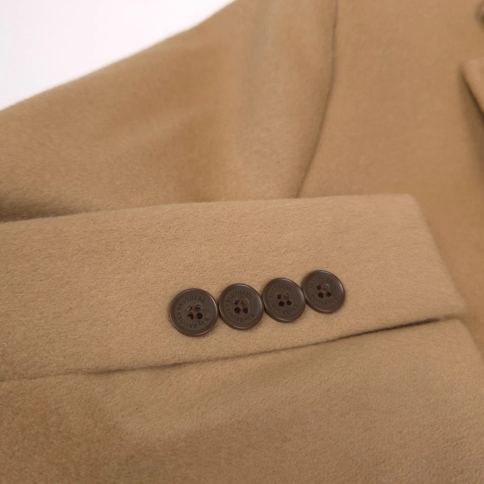 $495 B by Brooks Brothers Mid-Weight Camel Beige Wool Overcoat Mens Size 40S - Image 3 of 4