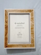 Natalini Wood Marquetry Picture Frame  Natural Wood Grain 5 X 7 New Handcrafted