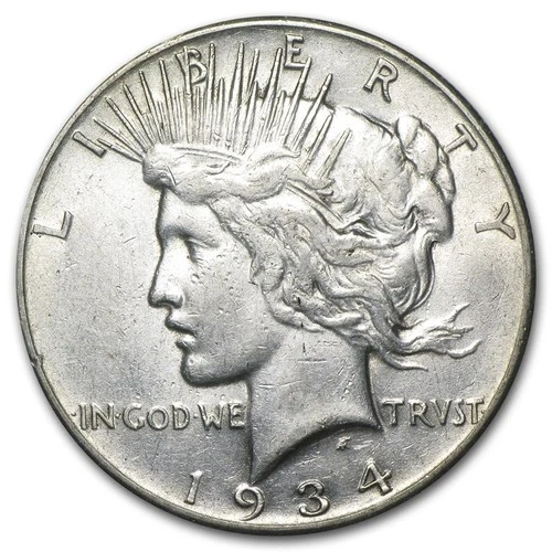 Choice 1934 Silver Peace Dollar - 90% Silver AU/Cir - Beautiful Coin
