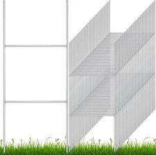Therwen 100 Pcs H Stake for Yard Sign 24'' x 10'' Metal Heavy Duty