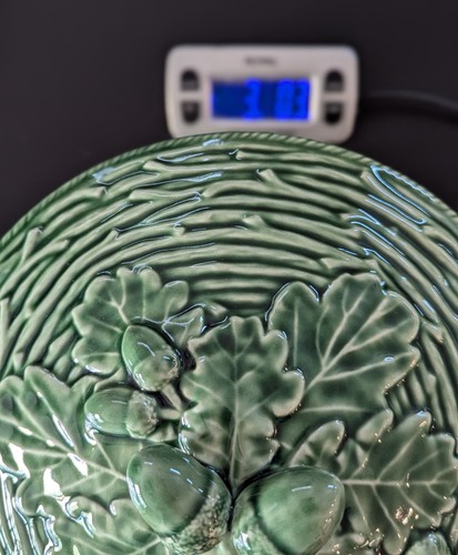 VTG Bordallo Pinheiro Acorn & Oak Leaf Green Tureen Bowl w Lid Portugal 9.5" - Picture 13 of 13