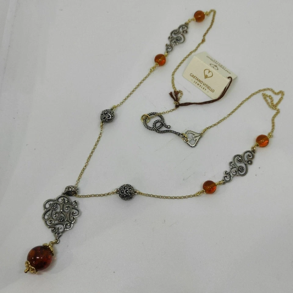 Collana Donna Pendente Argento 925 Ambra Vitiello Jewelry - Immagine 2 di 3