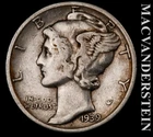 1939-D Silver Mercury Dime - Scarce  Better Date  No Reserve  #L853