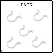 5x White 40mm Solvent Weld Waste Pipe Clips – Heavy Duty Snap-Fit Support Bracke