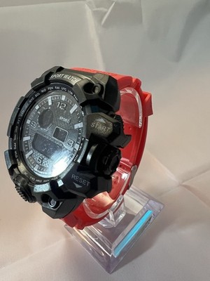 Men's Red Sports Watch Digital Multi Function . Water Resistant W/ Instructions