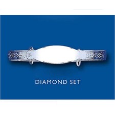 Solid Silver Baby Bangle Real Diamond Expandable Identity 18 months - 3 years