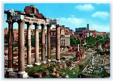 Roman Forum Ancient Ruins Colonnades Panoramic View Rome Italy Postcard