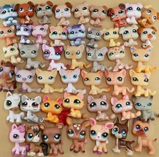 Random Littlest Pet Shop Figures 3X Dog Cat 7X Accessories for Vintage Toy Gift