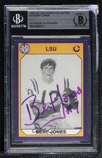 BAS 1990 Collegiate Collection LSU Tigers Bert Jones #179 BGS Authentic Auto 2u3