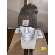 Carhartt A18 Brown Knit Cuffed Beanie Made in USA Acrylic Watch Hat