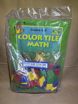 Learning Resources Color Tile Math Activity Book & Square Color Tiles Grades K-3