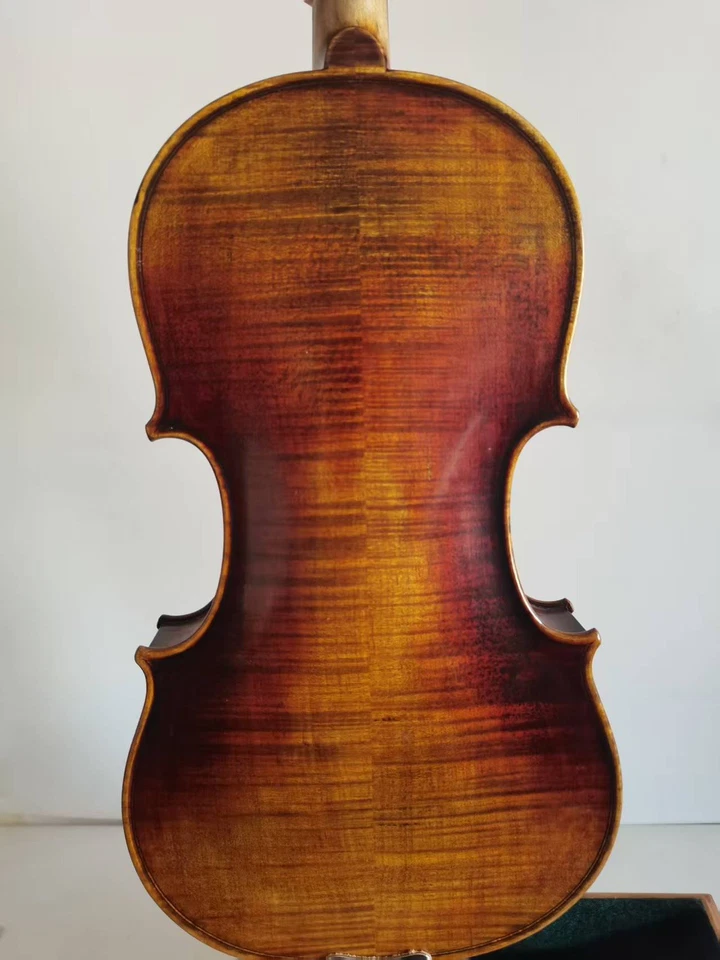 Master 4/4 violin Stradi model Flamed maple back spruce top hand carved K4240 - Image 3 of 4