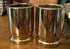 50 Caliber by Barbuzzo Shot Glasses Set of 2 The Wine Savant Gold Tone Color