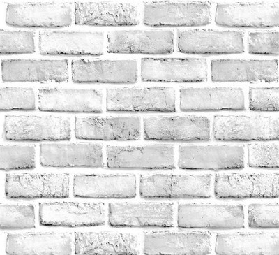 10ft White Gray Brick Wall Paper Peel and Stick Wallpaper Brick Vinyl Wrap,Self-