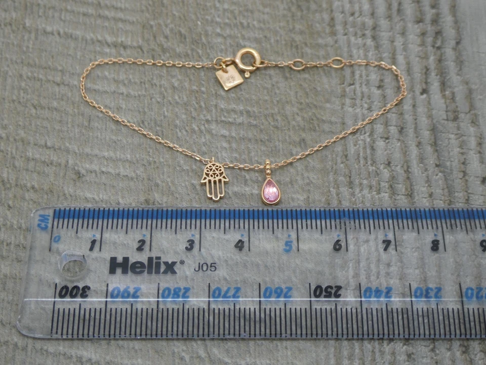 Stunning By Charlotte pulseira Hamsa folheada a ouro rosa prata esterlina - Imagem 4 de 4