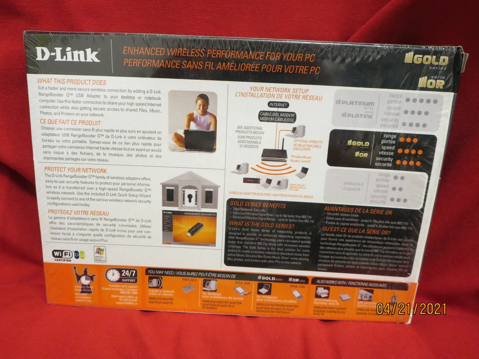 D-Link Rangebooster G USB 2.0 WiFi Adapter 108Mbps 802.11g - Image 2 of 2