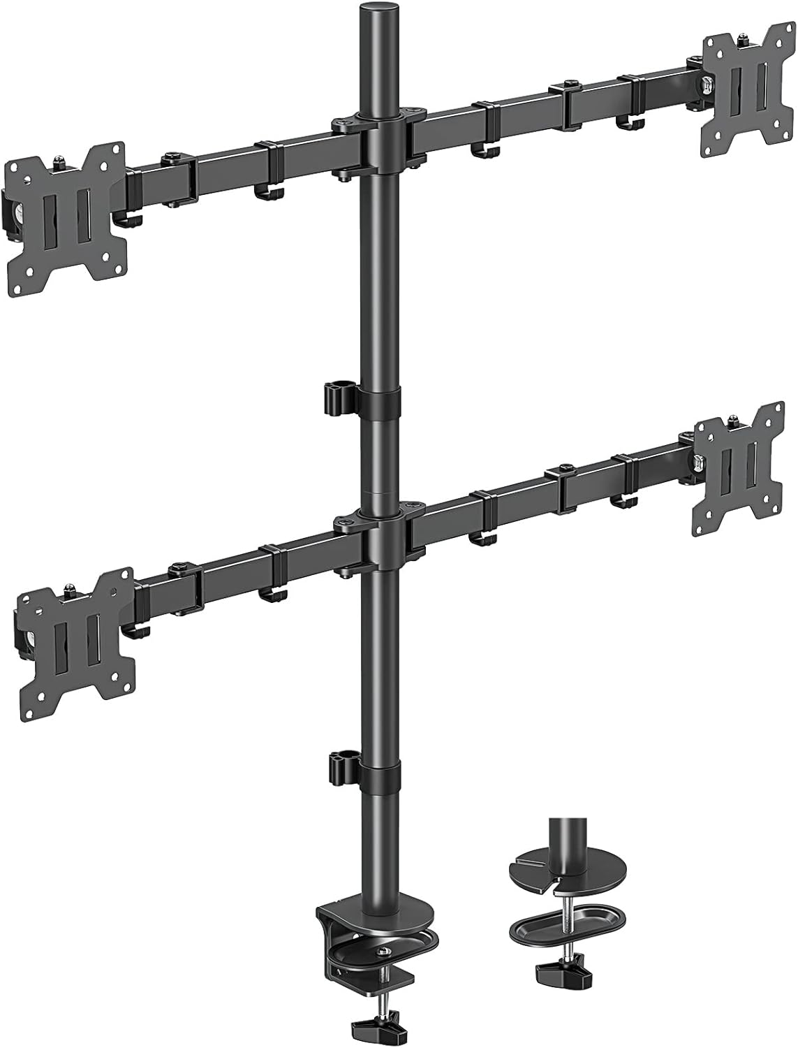 Quad Monitor Stand for 13-32 Inch Screens with Full Motion Adjustable Desk Mount-image