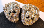OSCAR DE LA RENTA Silver Clear cluster earrings USA