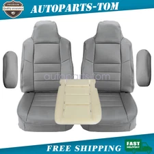 For 2002-2007 Ford F250 F350 Lariat Front Seat Cover Gray / Driver Foam Cushion
