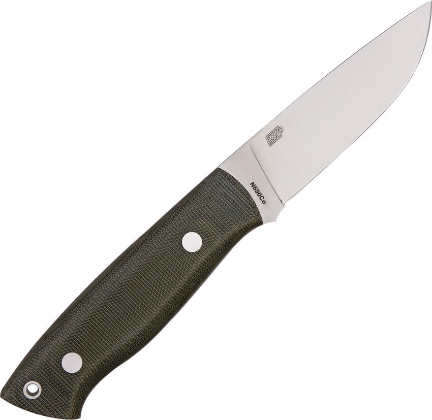 BRISA EnZo Trapper 95 Green N690 Steel Fixed Blade Knife w/ Belt 