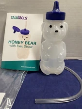 Talktools Honey Bear Drinking Cup with 2 Straws - New in Sealed Bag