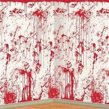Halloween Bloody Wall 30-foot Backdrop 48" x 30' Plastic Halloween Decoration
