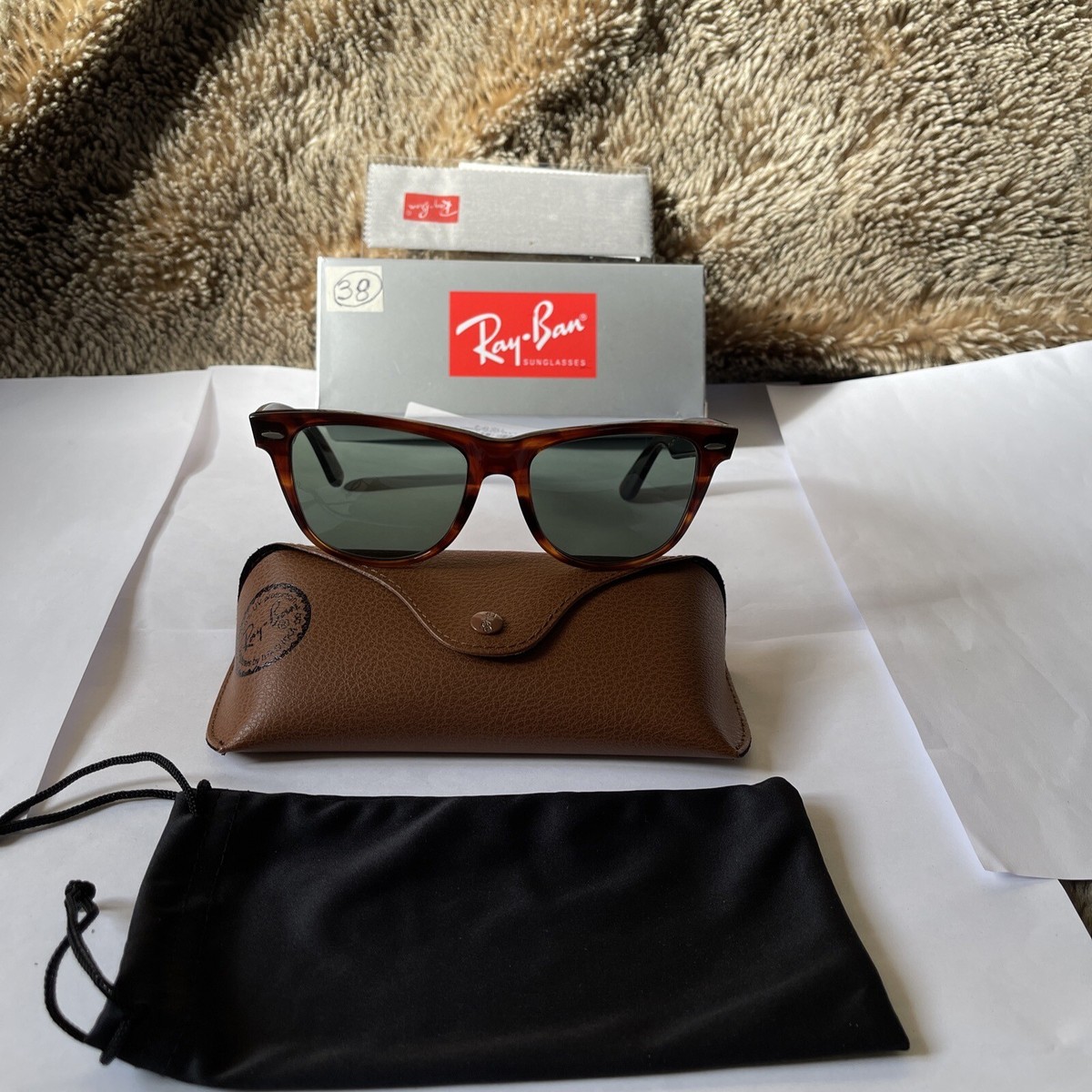 RAY-BAN B&L U.S.A WAYFARER II L1725 UUAS TORTOISE HAVANA G-15