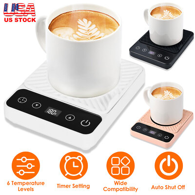 Electric Cup Warmer Desktop Mug Warmer Cup Heating Auto Shut Off Timer Setting