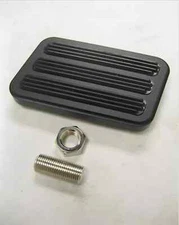 Extra Large Street Rod BLACK Brake Pedal Foot Pad Chevy Ford XL 3 Rubber Inserts