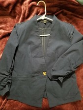 Roz Ali M Navy Blazer w/ Lace Accents
