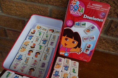 GAME DORA Dominoes Set 28 Plastic Complete Isa Benny Swiper Map Backpack Explore