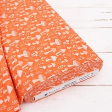 Threadart Cotton Quilting Fabric By The Yard - Vintage - Coral Mushroom