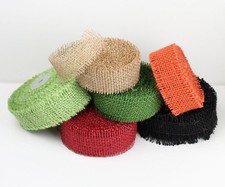 2.5" Burlap Ribbon 10 Yard Roll with Frayed Edges 6 colors