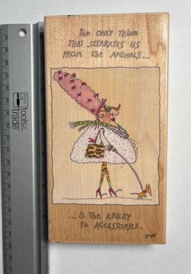 Ability to Accessorize, Humorous STAMPS HAPPEN Rubber Stamp Schurman Design