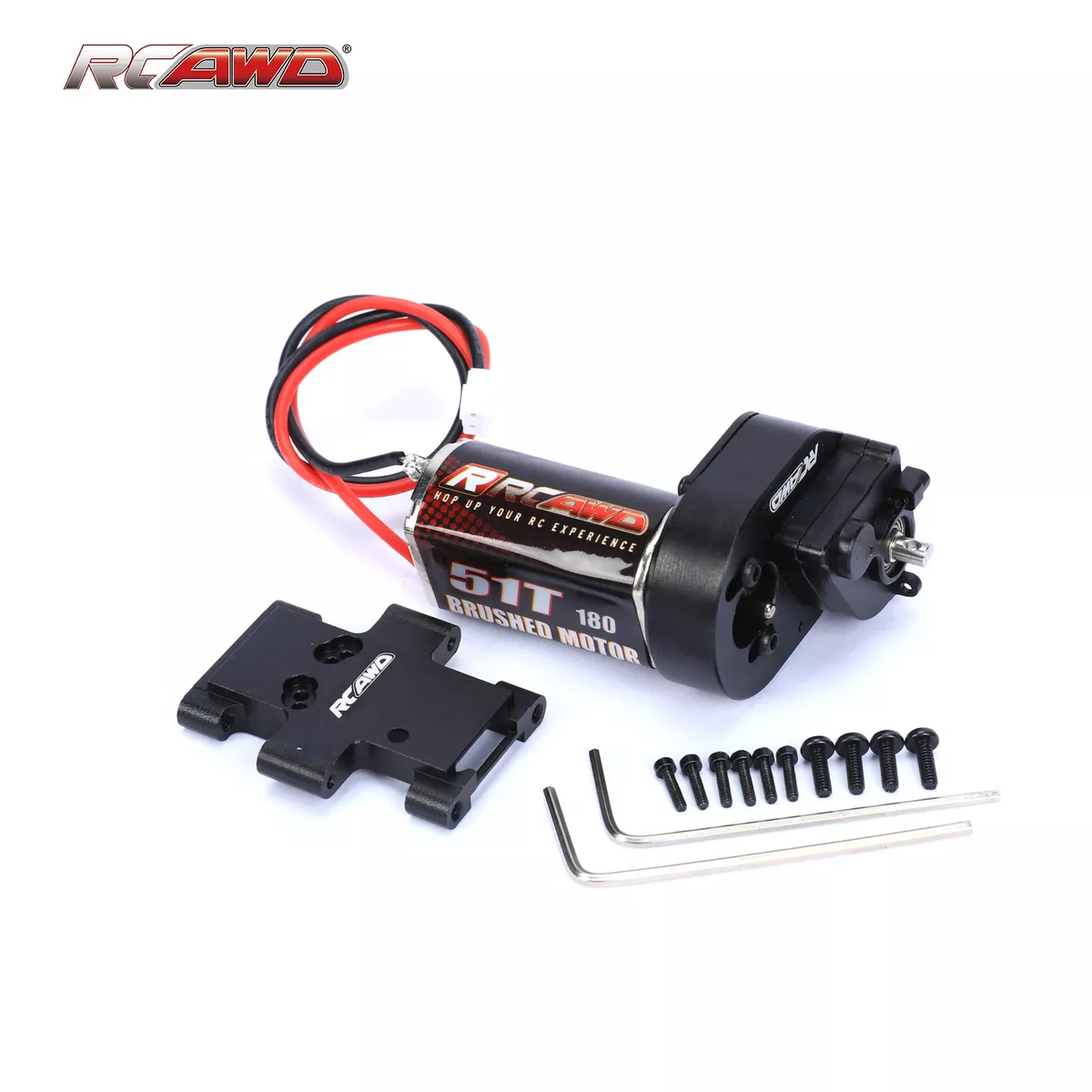 RCAWD Enhanced 180 Motor Metal Gearbox Combo Transmission for FMS 1/18 Series