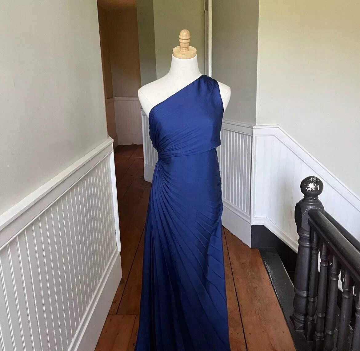 house of harlow blue pleated dress Deanna One-Shoulder Cut-Out Mini Dress Blue main image 1