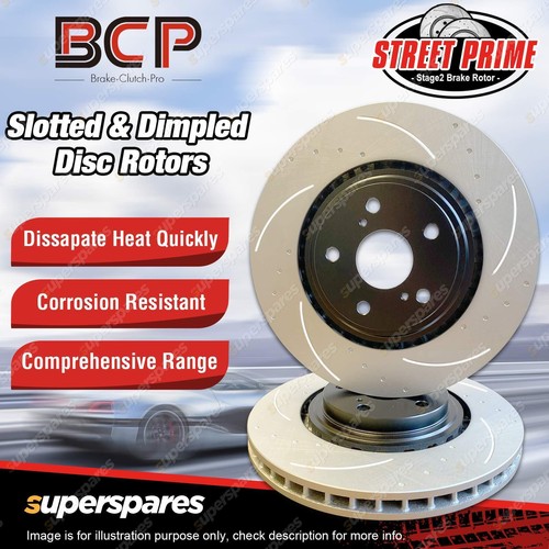 Slotted & Dimpled Pair Front Disc Brake Rotors for Lexus LS400 UCF10 8/