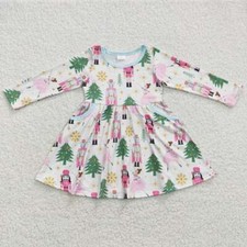 Baby Girls Christmas Tree Soldier Knee Length Dresses