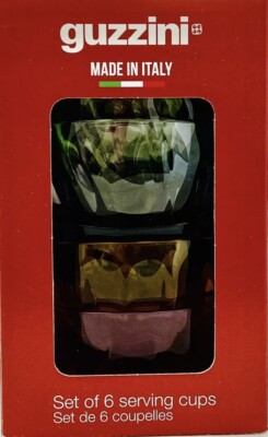 Guzzini  NEW  Set 6 Serving Cups/Bowl NIB  BPA Free Plastic Made In Italy