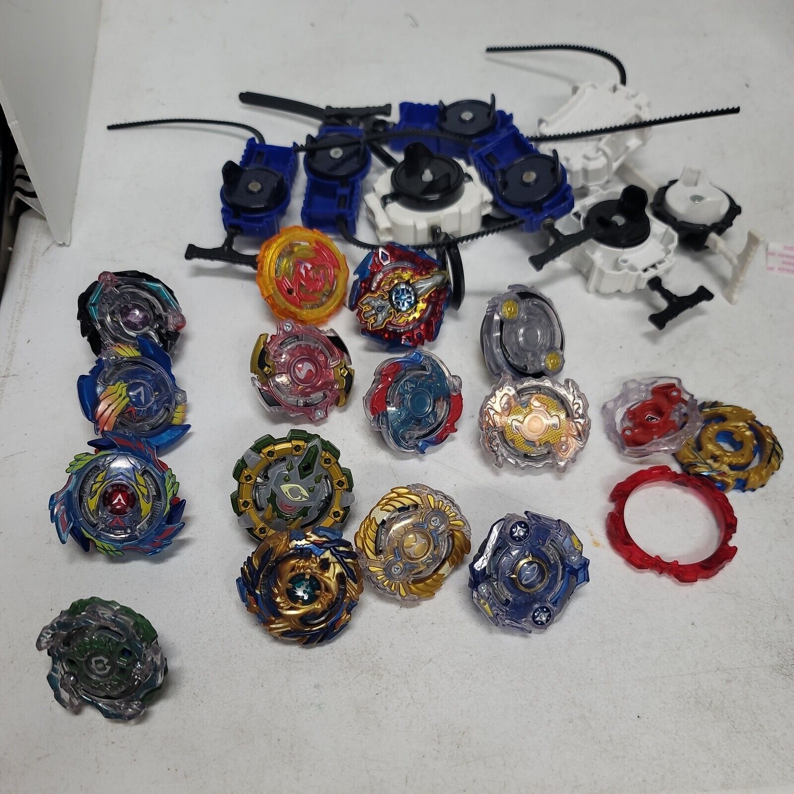 Beyblade Burst Lot Of 14 & 8 Launchers Hasbro Tomy Great Condition