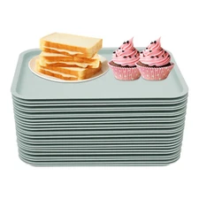 24 PCS Blue Rectangle Fast Food Trays Cafeteria Tray Restaurant Service Tray