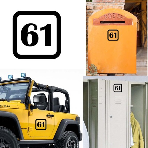 Register Number Sticker Sticker Vinyl Number 61 Version v1sq | eBay