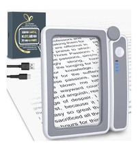 5X Magnifying Glass W/Light Rechargeable LED Handheld Reading Low Vision Seniors