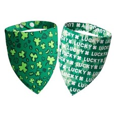 St. Patrick's Day Dog Bandanas 2-Pack Cute Large Cute Shamrock  Lucky Clover