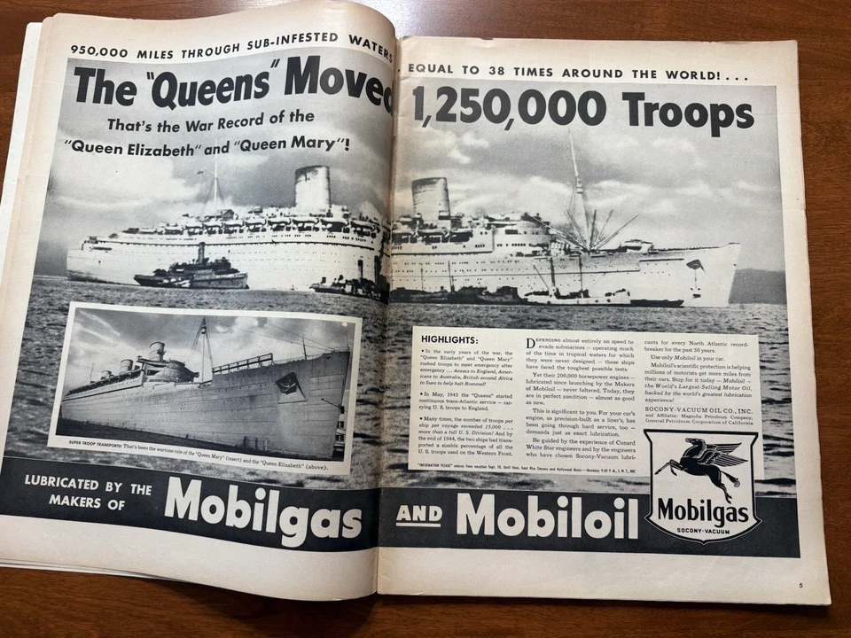 LIFE MAGAZINE JULY 9, 1945 Fashion, WWII, advertisements, Movies, Style, VG+ - Image 3 of 4